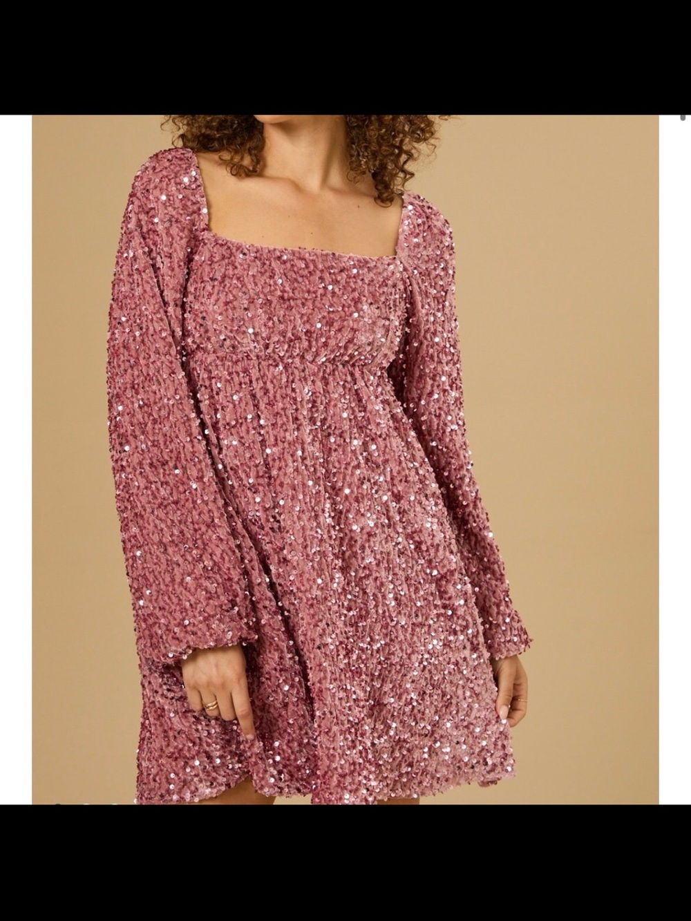 Altar’d State Pink Sequin Holiday Dress Plus Size XS